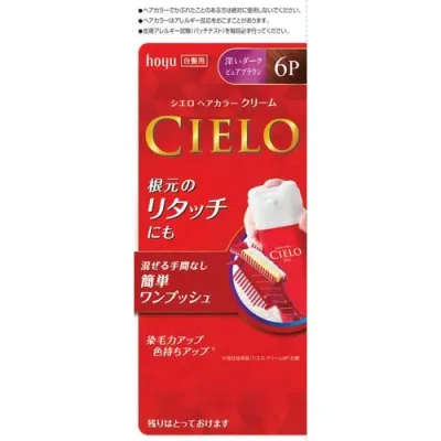 ホーユー シエロ ヘアカラーEX クリーム 6P ( 深いダークピュアブラウン ) 内容量: ( 1剤 ) 40g、 ( 2剤 ) 40g ワンプッシュ式クリームタイプの女性用白髪染め