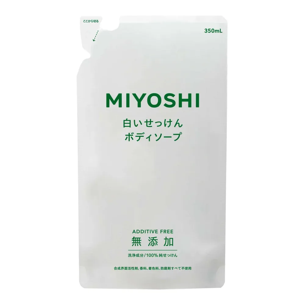 【送料無料・まとめ買い2個セット】ミヨシ石鹸 無添加 ボディソープ 白い石けん つめかえ用 350ml ( 無添加石鹸 )