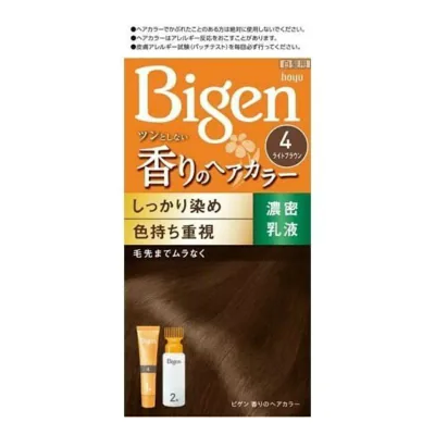 【送料無料・まとめ買い×2個セット】ホーユー ビゲン 香りのヘアカラー 乳液 4ライトブラウン(1セット)