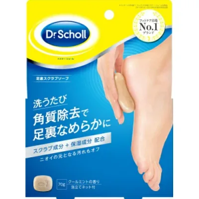 【送料無料・まとめ買い×8個セット】レキットベンキーザー ドクターショール 足裏 スクラブソープ クールミントの香り 70g 泡立てネット付き