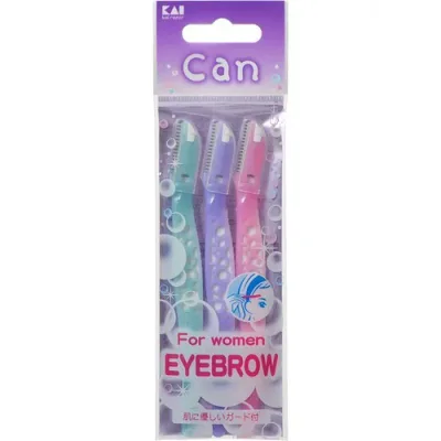 【送料込・まとめ買い×200個セット】貝印 キャンバブルML 3本入 EYEBROW 女性用使い捨てカミソリ