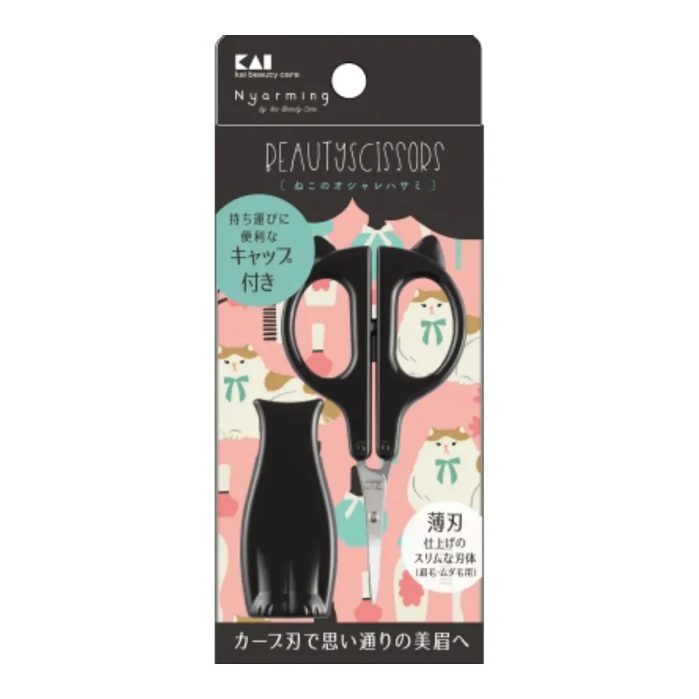 【送料込・まとめ買い×6個セット】貝印 000HC2201 ねこのオシャレハサミ 眉はさみ