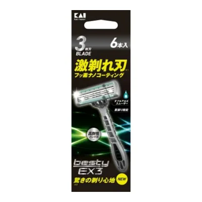【送料込・まとめ買い×6個セット】貝印 GA0072bestyEX3 6本入 フェイス用カミソリ