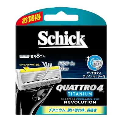 【×4個セット 配送おまかせ送料込】シック schick クアトロ4 チタニウム レボリューション 替刃 8個入