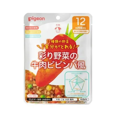 【配送おまかせ送料込】 ピジョン 食育レシピ 野菜彩り野菜の牛肉ビビンバ風 100g 12ヵ月頃から