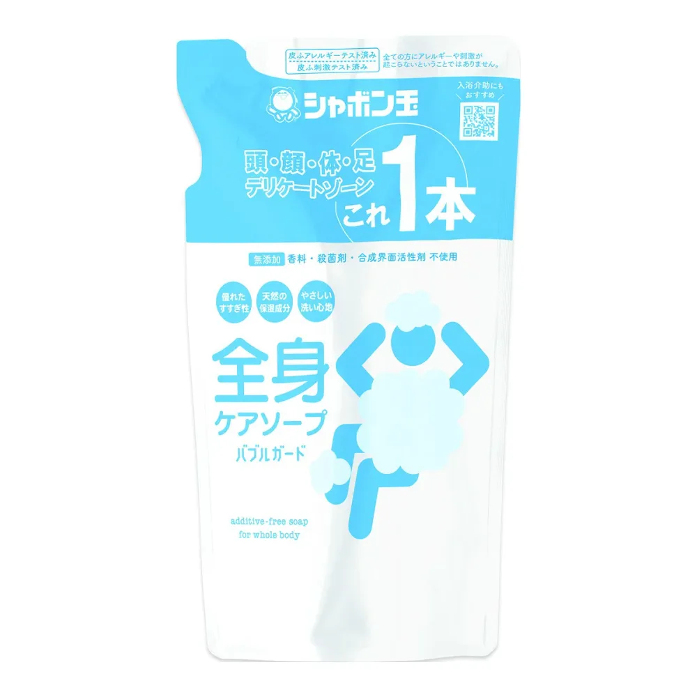 【送料込・まとめ買い×8個セット】シャボン玉 全身ケアソープ バブルガード つめかえ用 470ml 無添加せっけん