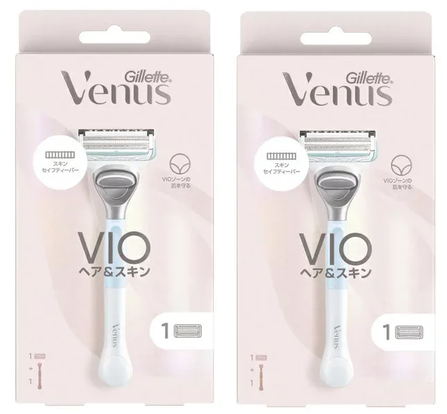 【×2個セットメール便送料込】P&G ジレット ヴィーナス VIOヘア&スキン カミソリホルダー 本体1個(ハンドルのみ)+替刃1個入