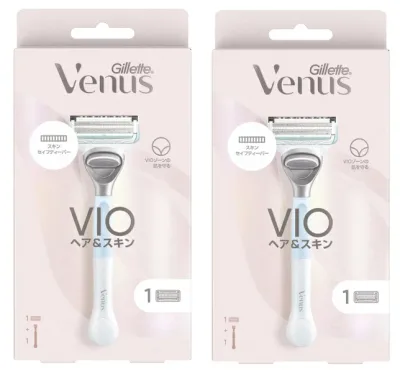 【×2個セットメール便送料込】P&G ジレット ヴィーナス VIOヘア&スキン カミソリホルダー 本体1個(ハンドルのみ)+替刃1個入