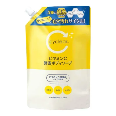 【送料込・まとめ買い×12個セット】熊野油脂 cyclear ビタミンC 酵素ボディソープ 詰替 700ml