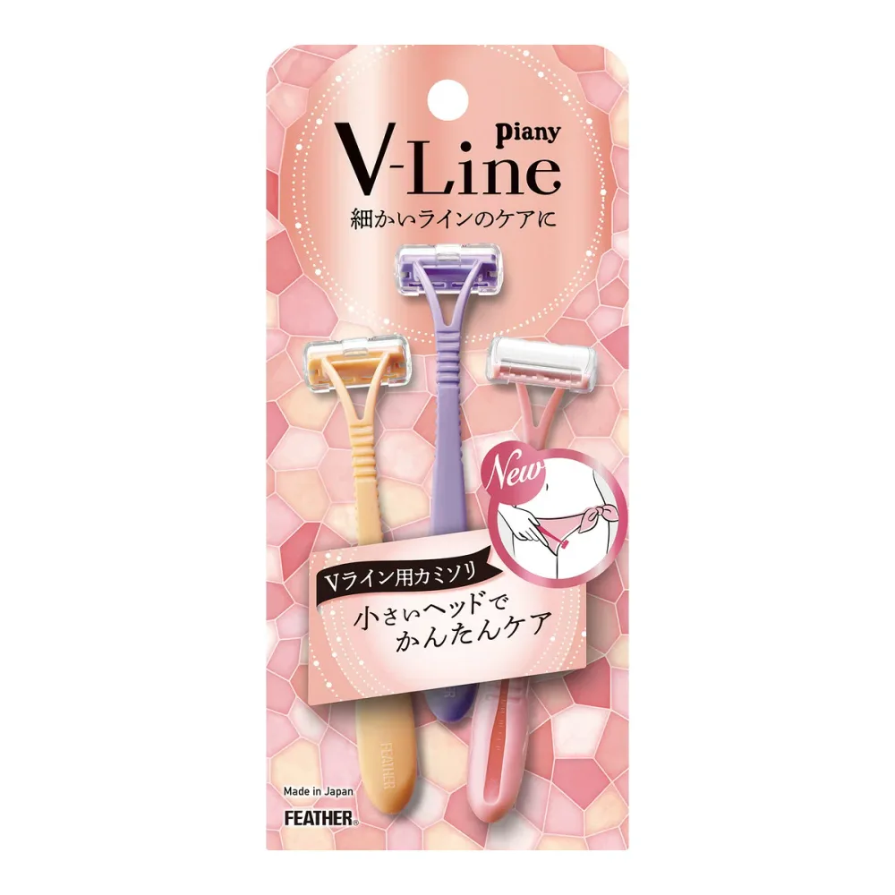 【送料込】 フェザー安全剃刀 ピアニィ V-Line Vライン用 3本入 1個