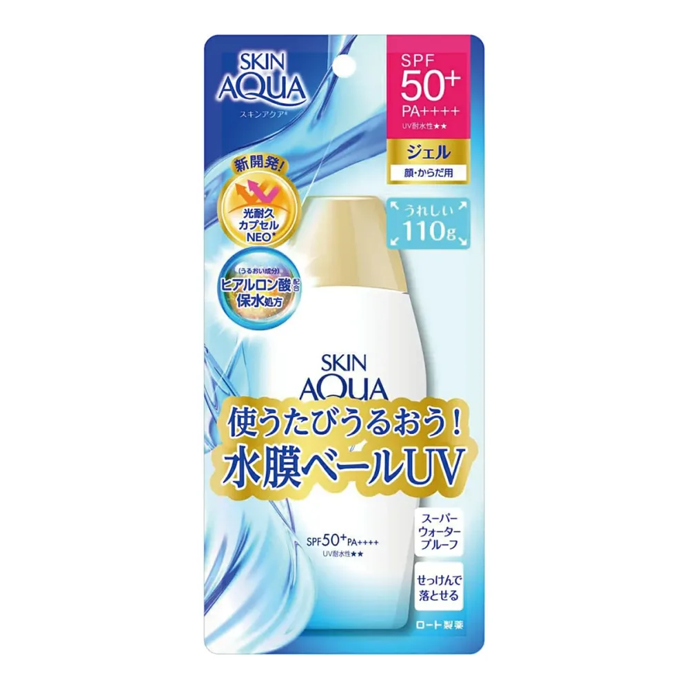 【秋 売りたいんや】ロート製薬 スキンアクア スーパーモイスチャー ジェル 110g 顔・からだ用 スーパーウォータープルーフ SPF50+ PA++++ 日焼け止め