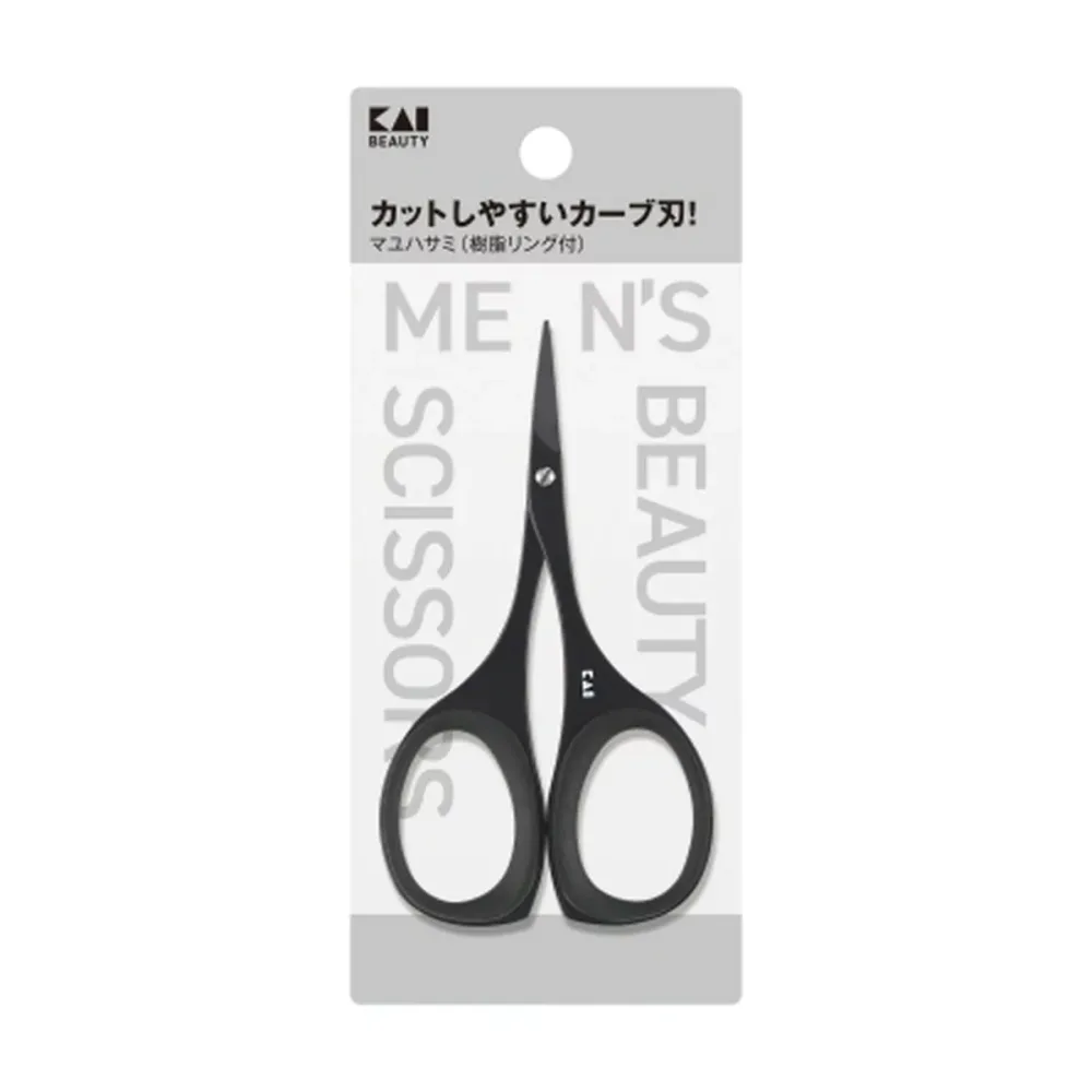 กรรไกร Kai KQ1837 Mayu ห่วงเรซิ่น Titanium สีดำ