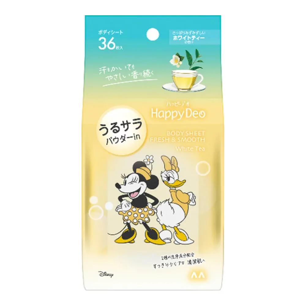 【送料込・まとめ買い×6個セット】マンダム ハッピーデオ ボディシート うるサラ ホワイトティー 36枚入