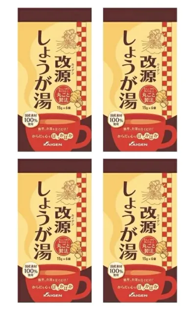 【×4パックセットメール便送料込】カイゲンファーマ 改源 しょうが湯 15gx6袋