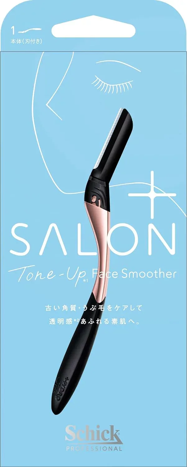 【メール便送料込】Schick(シック) シック Schick ハイドロシルク サロンプラス トーンアップ フェイススムーサー ホルダー(刃付き) ブラック 1個 (x 1)カミソリ 女性(4891228313791)