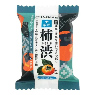 【×6個 送料込】ペリカン石鹸 ペリカンファミリー石鹸 薬用 柿渋 80g