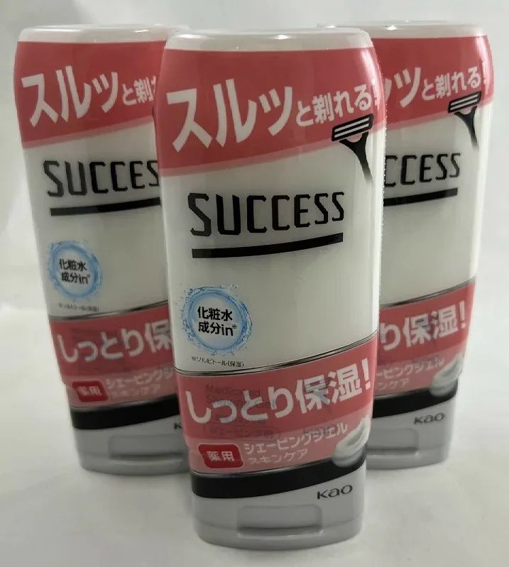 【×3個 配送おまかせ】花王 サクセス 薬用シェービングジェル スキンケアタイプ 180g シェービングジェル 医薬部外品(4901301043344)