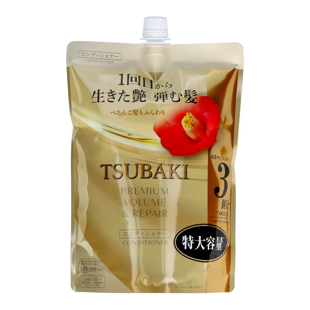 【送料込・まとめ買い×9個セット】ファイントゥデイ TSUBAKI プレミアム ボリューム&リペア コンディショナー 詰替 特大容量 900mL つばき 椿 ツバキ