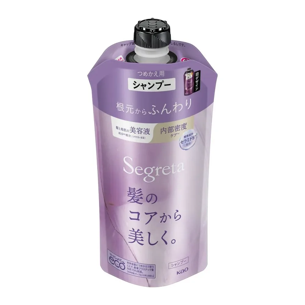 【送料込・まとめ買い×6個セット】花王 セグレタ シャンプー 根元からふんわり つめかえ用 340mL