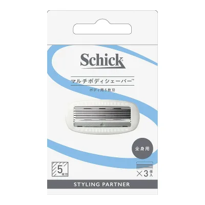【×3個 配送おまかせ】シック Schick マルチボディシェーバー 替刃 3コ入