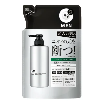 【送料込・まとめ買い×6個セット】ファイントゥデイ エージーデオ24メン 薬用 メンズボディクレンズ つめかえ用 リフレッシュシトラスの香り 420mL ボディソープ