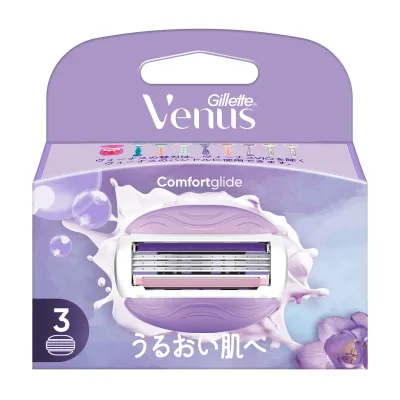 【送料込・まとめ買い×40個セット】P&G ジレット ヴィーナス うるおい肌 フリージアの香り 替刃3B 3個入