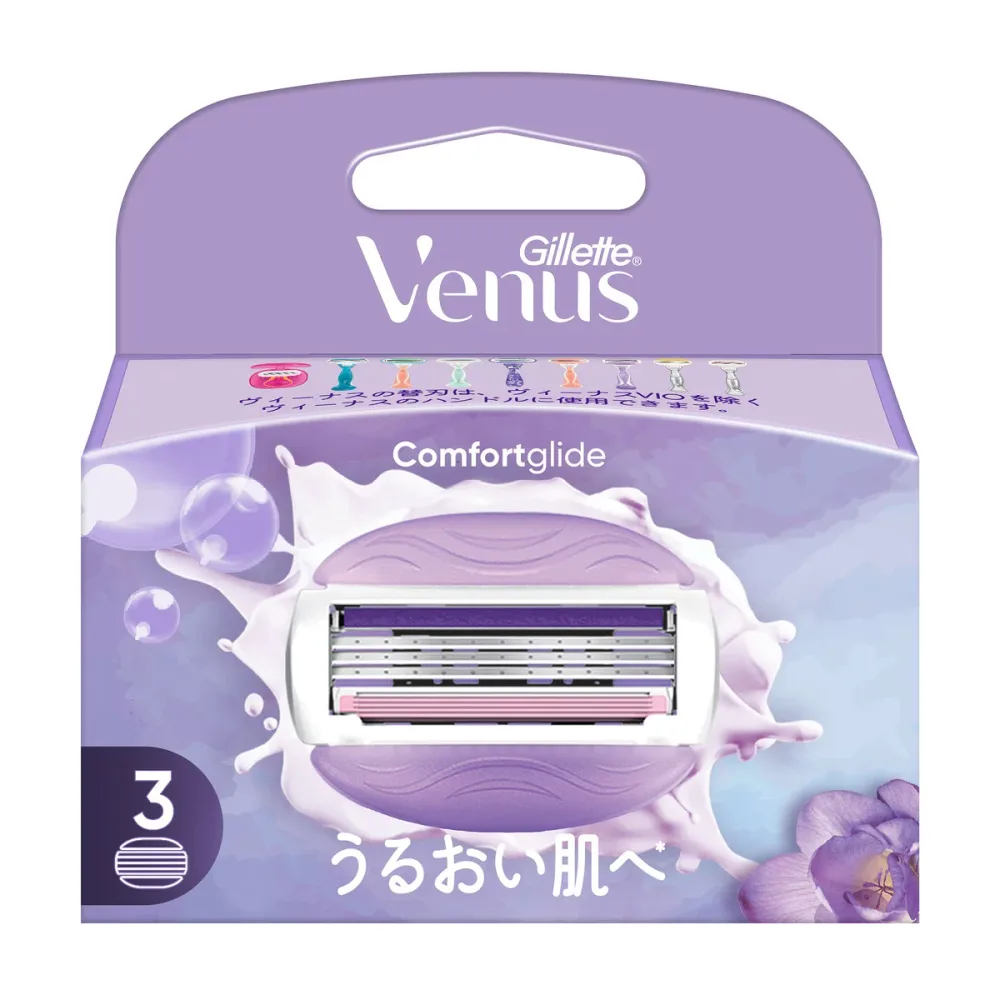 【送料込・まとめ買い×10個セット】P&G ジレット ヴィーナス うるおい肌 フリージアの香り 替刃3B 3個入