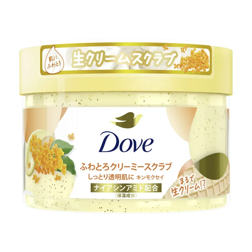 【送料込・まとめ買い×24個セット】ユニリーバ ダヴ Dove ふわとろ クリーミー スクラブ キンモクセイ 298g ボディスクラブ