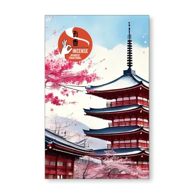 【送料込・まとめ買い×500個セット】日本香堂 お土産インセンス 抹茶の香り 五重塔 8本 お香