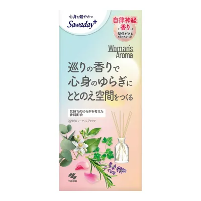 【送料込・まとめ買い×6個セット】小林製薬 Sawaday+ サワデー プラス Woman’s Aroma ウーマンズ アロマ 巡りのハーバルアロマ 70ml