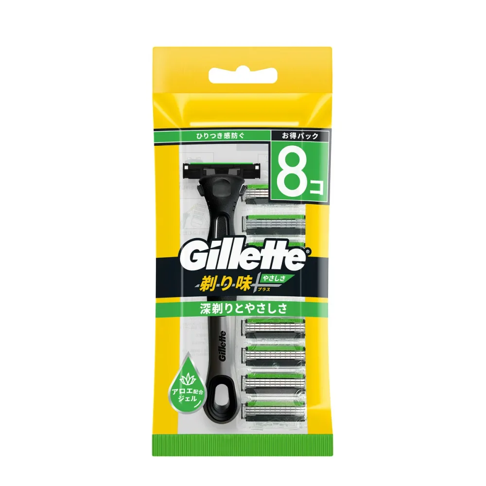 【配送おまかせ】P&G ジレット 剃り味 +プラス やさしさ 7B ホルダー付 1個