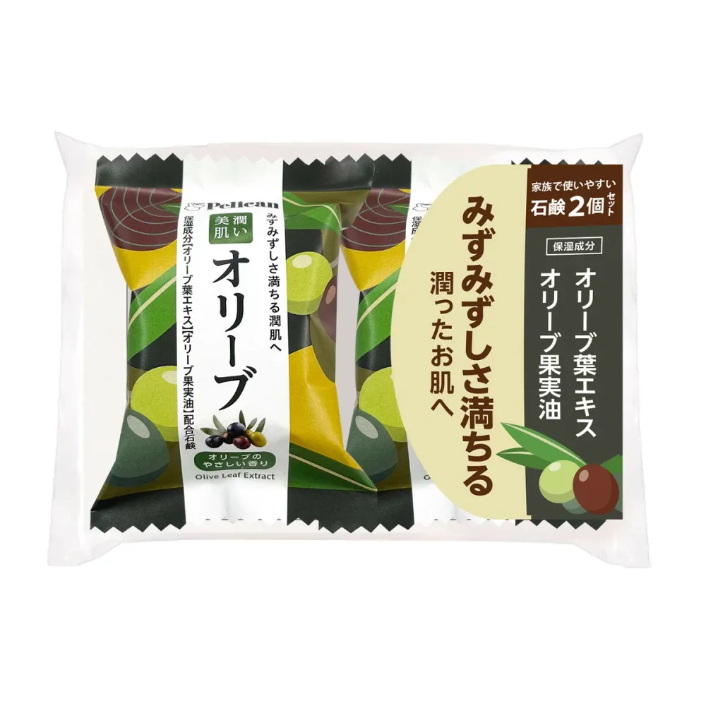 【配送おまかせ】ペリカン石鹸 ペリカンファミリー石鹸 オリーブ 80g×2P 1個