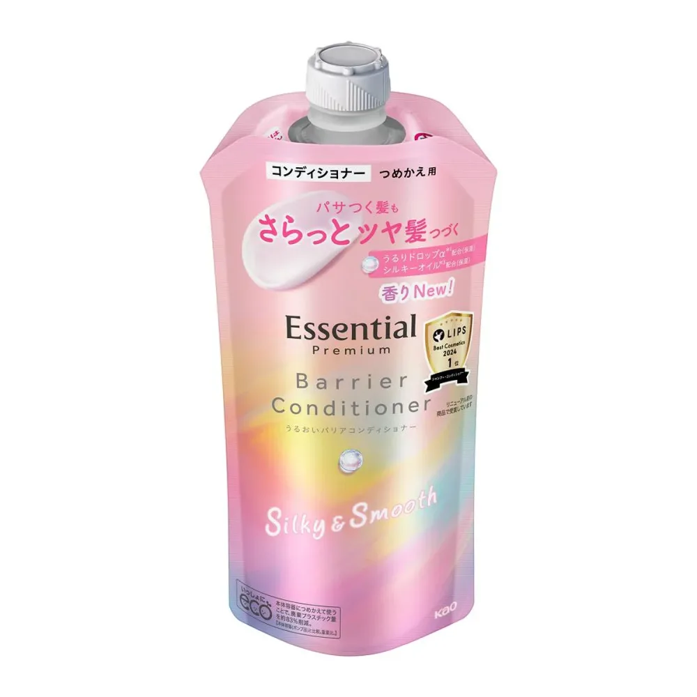 【秋 売りたいんや】花王 エッセンシャル プレミアム うるおいバリア コンディショナー シルキー & スムース つめかえ用 340mL