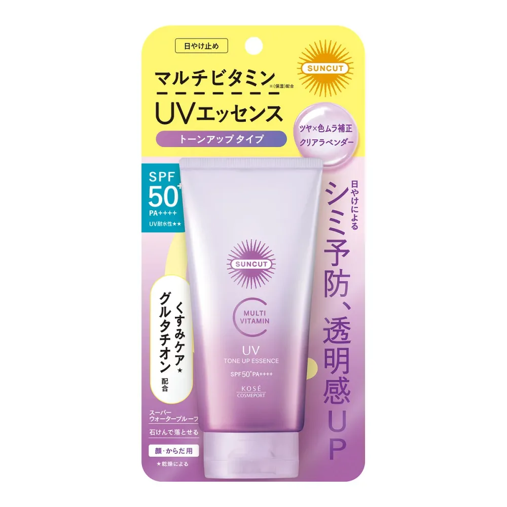 【送料込・まとめ買い×48個セット】サンカットR マルチビタミン トーンアップUV エッセンス クリアラベンダー 80g SPF50+ PA++++ 日焼け止め