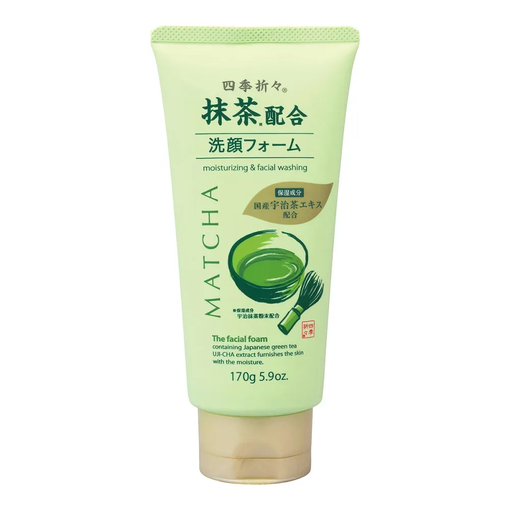 【送料込・まとめ買い×6個セット】熊野油脂 四季折々 抹茶配合 洗顔フォーム 170g