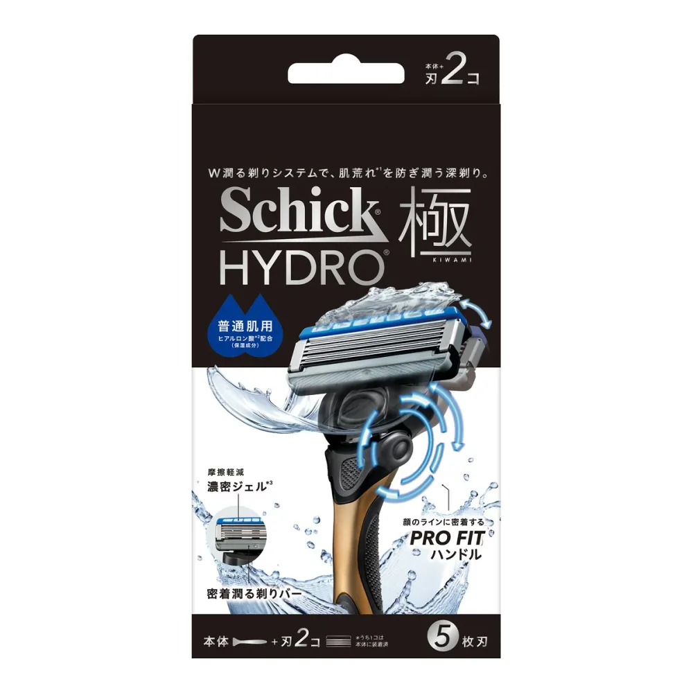 【送料込・まとめ買い×4個セット】シック ハイドロ 極 普通肌 ホルダー 本体 + 刃 2コ 男性用 髭剃り ひげそり