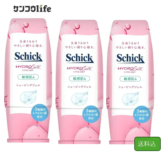 【×3本セットまとめ買い送料込】シック ハイドロシルク シェービングジェル150g むだ毛処理剤 シェービング剤 Wヒアルロン酸配合でシェービング後もさわりたくなるうるおい肌 (4891228302610 )