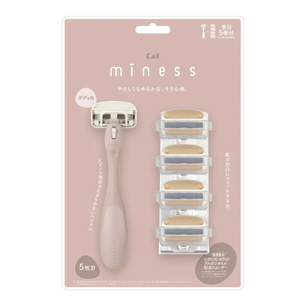 【送料込・まとめ買い×6個セット】miness ボディ用 カミソリ クラブパック 貝印
