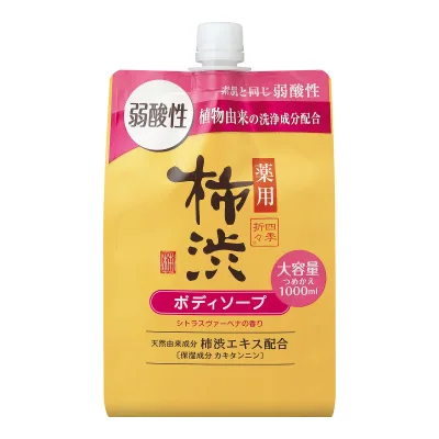 【送料込・まとめ買い×4個セット】四季折々 薬用 柿渋 ボディソープ 弱酸性 つめかえ 大容量 1000mL 熊野油脂