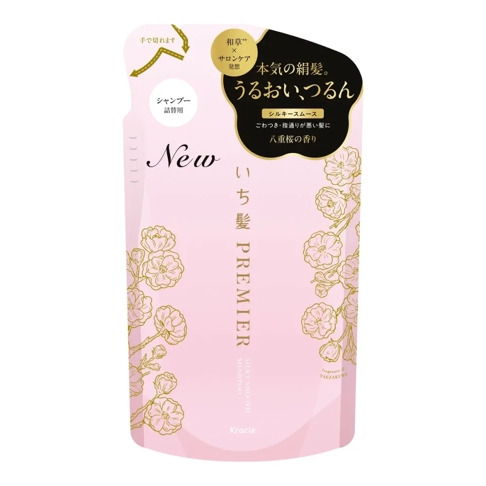 【送料込・まとめ買い×4個セット】いち髪 PREMIER ブースター シャンプー シルキースムース 詰替用 340mL クラシエ