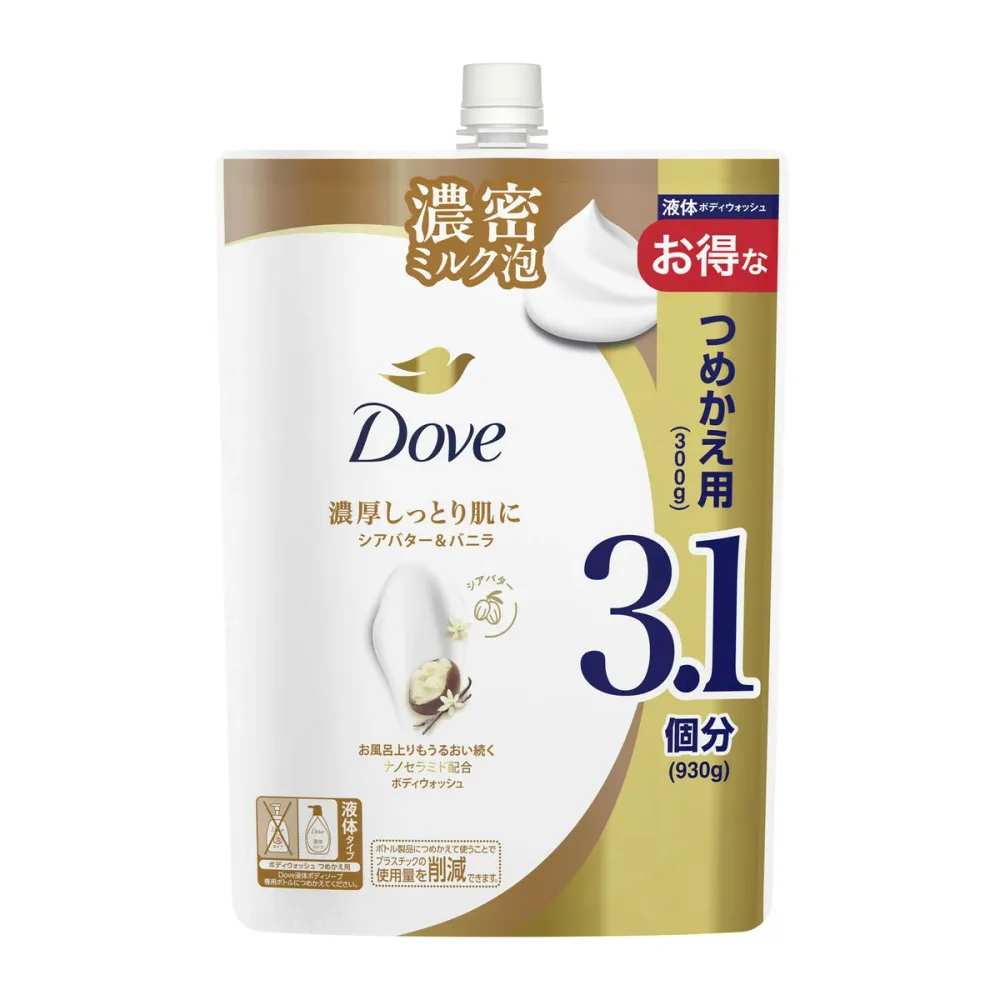 【送料込・まとめ買い×4個セット】ダヴ ボディウォッシュ シアバター & バニラ つめかえ用 930g ボディソープ ユニリーバ
