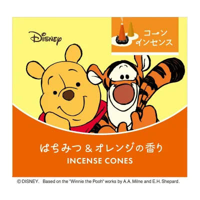 【送料込・まとめ買い×168個セット】ディズニー インセンス コーン スロー&ジャンプ! はちみつ&オレンジの香り 5個×2種 香立付 日本香堂