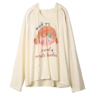 【20%OFFクーポン付き】パーカー レディース 薄手 長袖 フーディー オーバーサイズ ゆったり プルオーバー プリント 可愛い カジュアル トップス 春 秋 夏 フード付き ゆるシルエット ストリート系 原宿系 ファッション