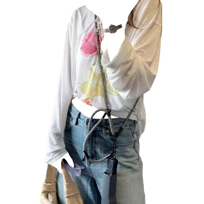 【20%OFFクーポン付き】ロンティー レディース 長袖 ティーシャツ フルーツ プリント トップス カットソー シアー 透け感 ゆるめ カジュアル 春 夏 柔らかい 快適 丸首 薄手 大きいサイズ 部屋着 通学 通勤 10代