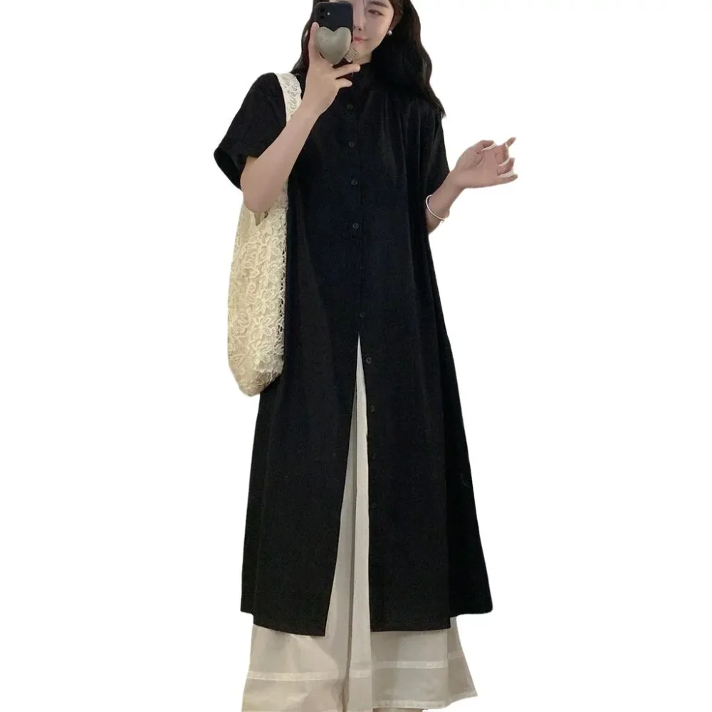 【20%OFFクーポン付き】セットアップ レディース ロングシャツワンピース ロングスカート 2点セット 森ガール カジュアル 重ね着 お洒落 きれいめ 体型カバー 通気性 涼しい 大人 可愛い ソフト ゆるかわ エレガント 無