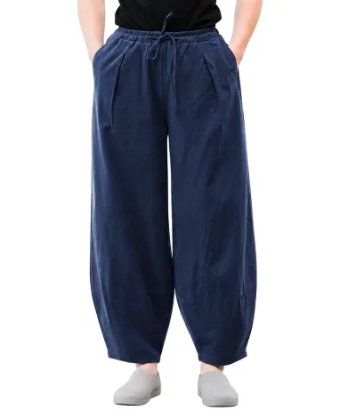 【20%OFFクーポン付き】サルエルパンツ メンズ ワイドパンツ リネンパンツ 綿麻 涼しい ロングパンツ ゆったり 大きいサイズ バルーンパンツ 無地 カジュアル 夏服 ボトムス 通気性 調整紐 体型カバー 春夏秋