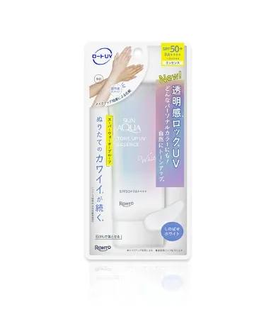 ロート製薬 スキンアクア トーンアップUVエッセンス 【ホワイト】 70g 日焼け止め SPF50+/PA++++/UV耐水性 スーパーウォータープルーフ パラベンフリー アルコールフリー 紫外線 ダメージ うるおい お取り寄せ OY