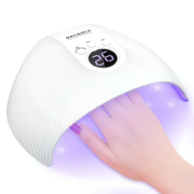 NAILGIRLS LED & UV ネイルライト 75W ジェルネイル用ライト uvライト レジン用 硬化ライト プロ用 人気 業界注目低ヒート機能 全ジェル対応 三階段タイマー 手足両用 ホワイト (White)