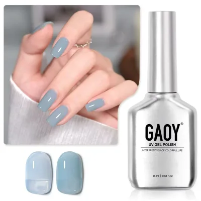 GAOY ジェルネイル シアーカラージェル ゼリー ブルー 透明感あり 16ml UV-LED対応 ソークオフジェル ポリッシュタイプ セルフネイル 1669 フロスティブルー