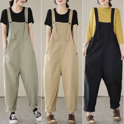 夏 サロペット レディース オーバーオール オールインワン きれいめ ワイドパンツ ロングパンツ サロペットパンツ パンツ ズボン ガウチョパンツ 肩紐長さ調整 カジュアル 大きいサイズ 春秋